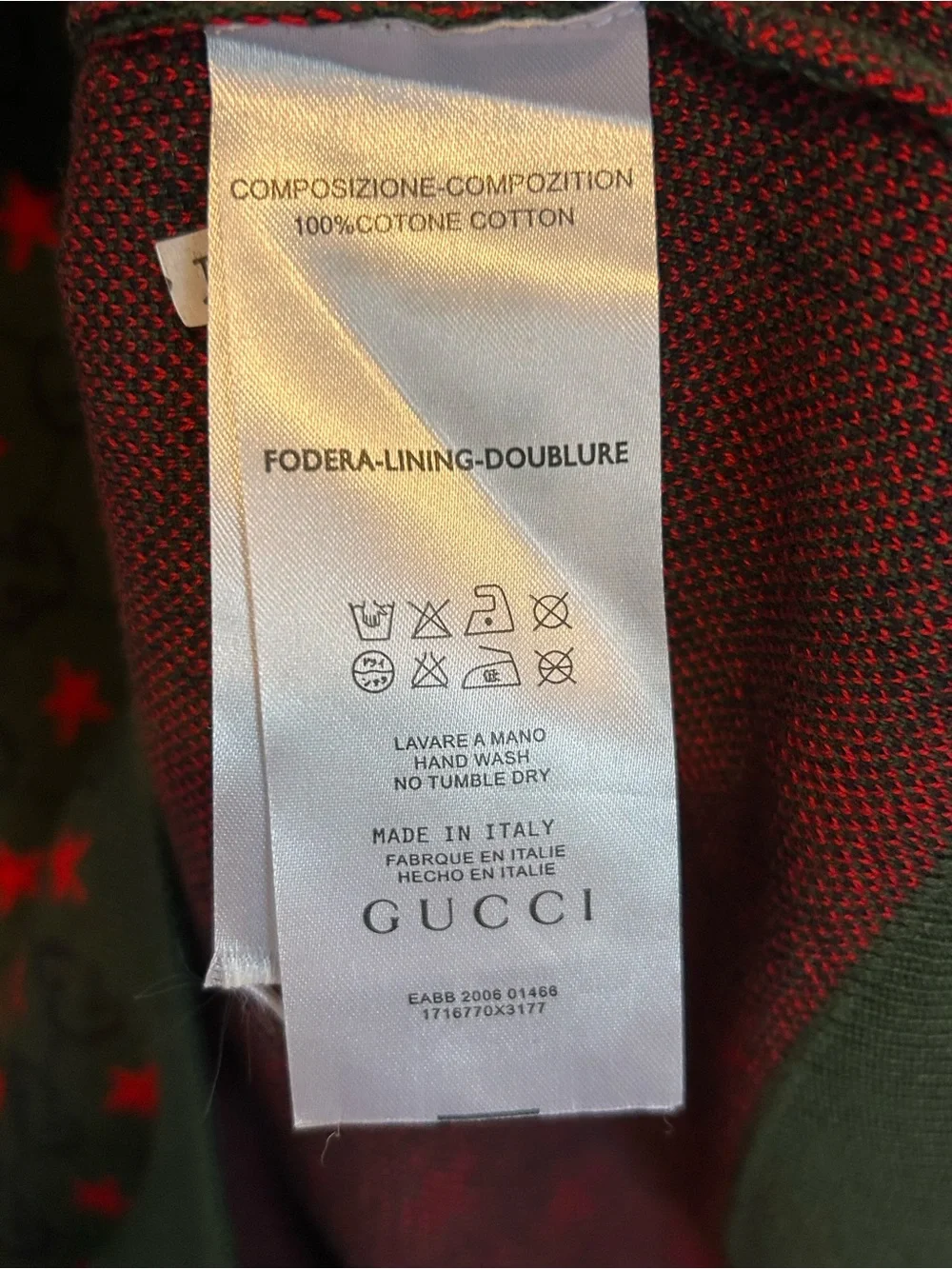 Gucci Men's Green Crewneck Sweater with Red Star Motif